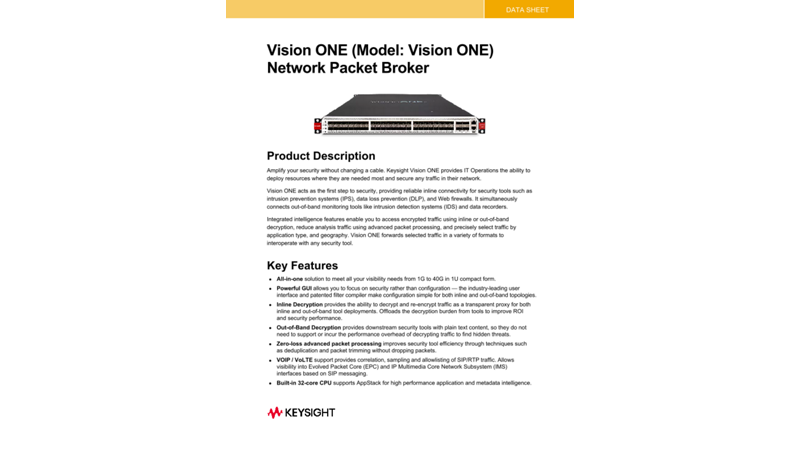 Vision ONE (Model: Vision ONE) Network Packet Broker